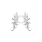 Aretes Lagartija Silver vista frontal
